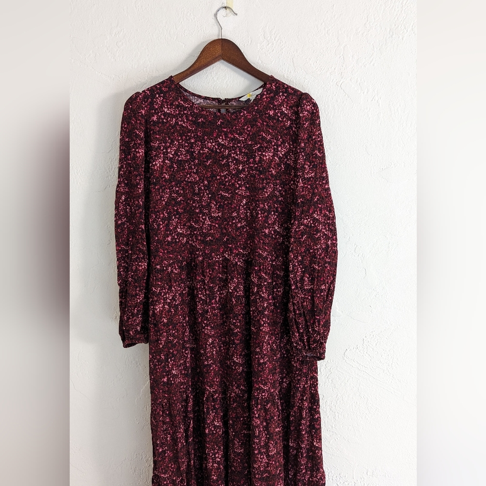 Boden Tiered Maxi Dress, Pink 14 R